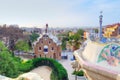 Park Guell, Barcelona, Spain, panoramic view Royalty Free Stock Photo